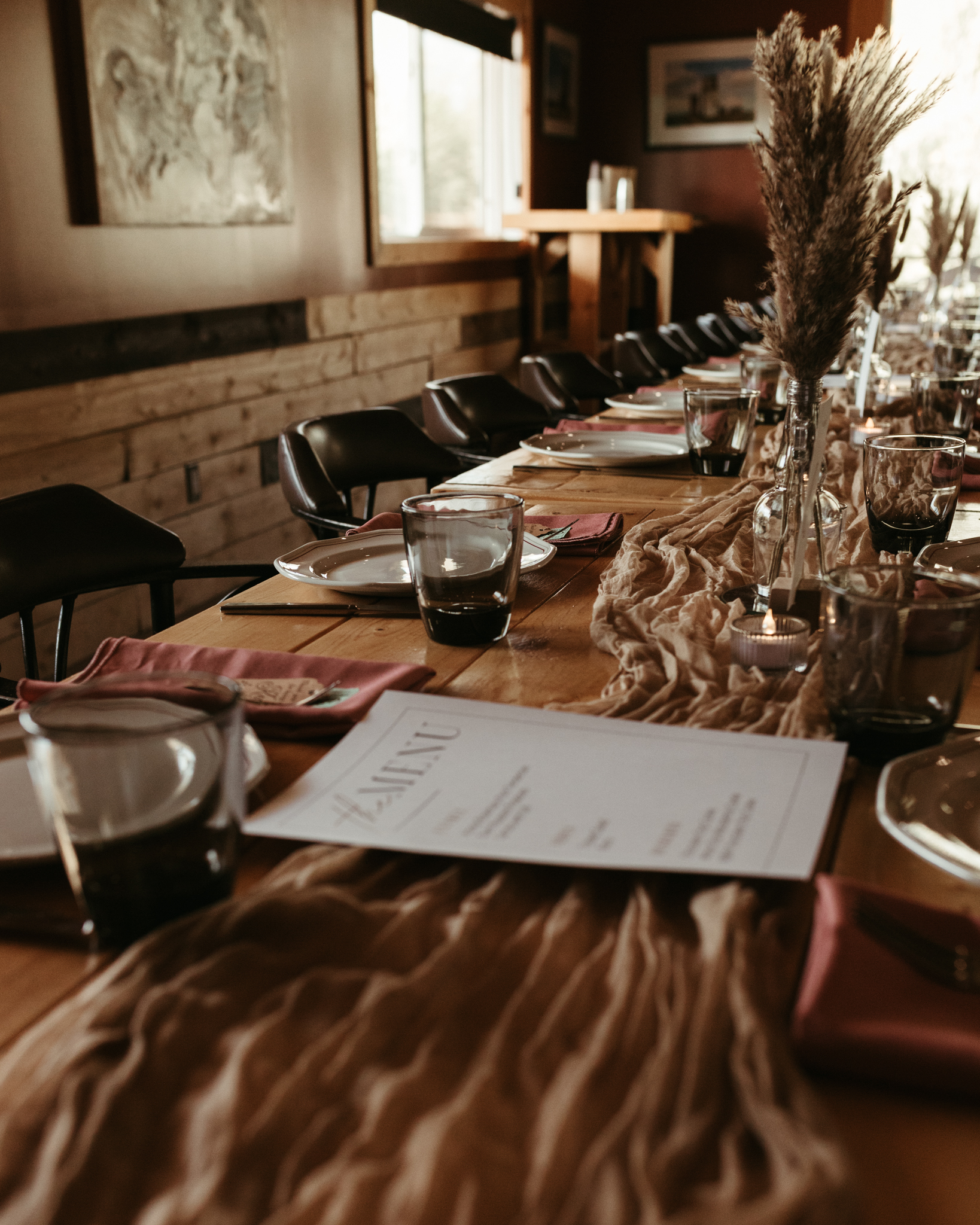 Wedding reception set up at Agars Corner in Saskatoon, Saskatchewan.